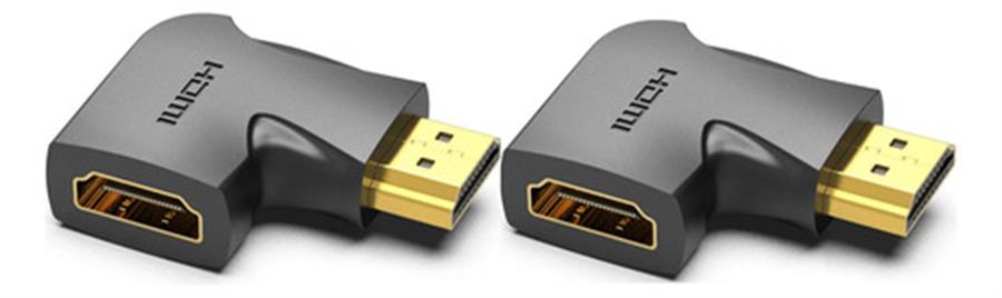 Adaptador X2 Hdmi Macho A Hembra Codo  90° Vertical Vention
