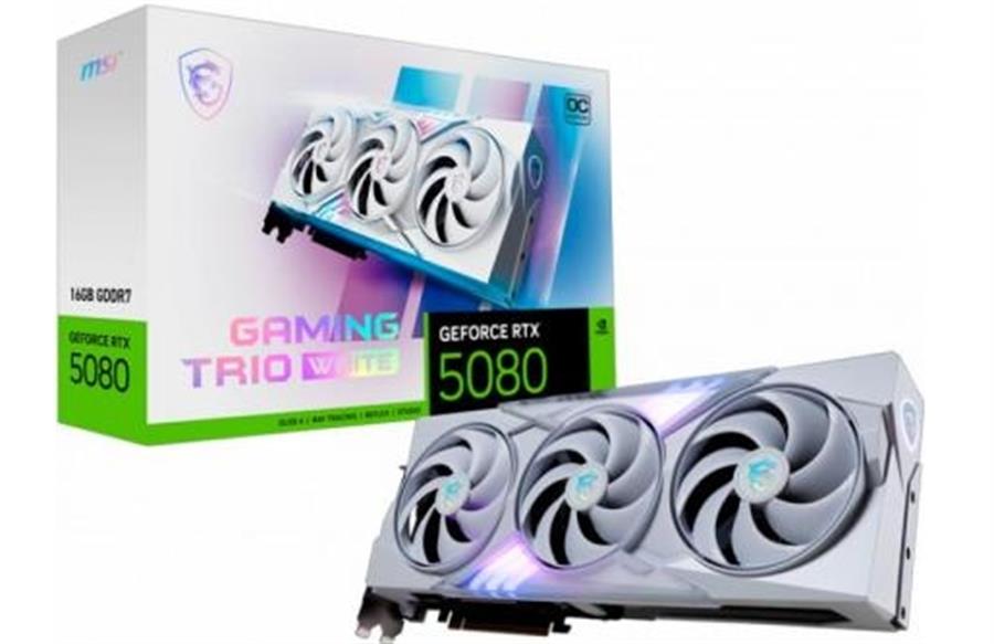 Placa de video MSI GeForce RTX 5080 16GB GDDR7 GAMING TRIO WHITE OC