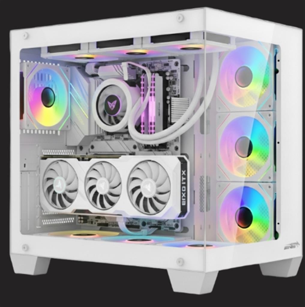 Gabinete Sentey Bearer Pro white 7 Coolers ARGB C/control remoto